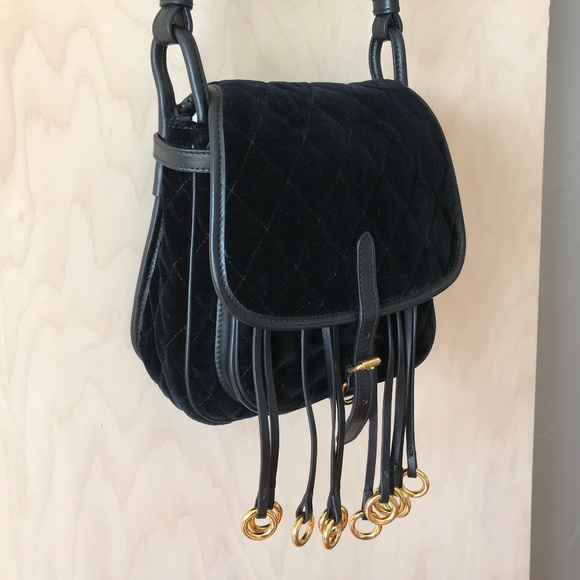 NEW PRADA 2018-19AW Calfskin Velvet Black - Picture 1 of 7